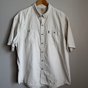 G.H. Bass & Co. Men's Short Sleeve Outdoor Button Up Shirt‎ 2XL Fishing Pockets